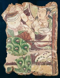 Fragment Depicting a Buddhist Paradise, from Duldur-Aqur, Xinjiang